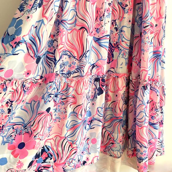 *Lilly Pulitzer Rivera Smocked Midi Dress in Make a Splash Prosecco Pink Size S - Picture 6 of 13